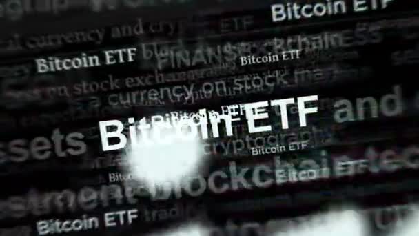 Bitcoin Etf Btcetf Фондирует Инвестиционные Заголовки Мировых Сми Концепция Заголовков — стоковое видео
