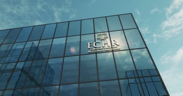 Estrasburgo Francia Febrero 2024 Tribunal Europeo Derechos Humanos Concepto Construcción — Vídeos de Stock