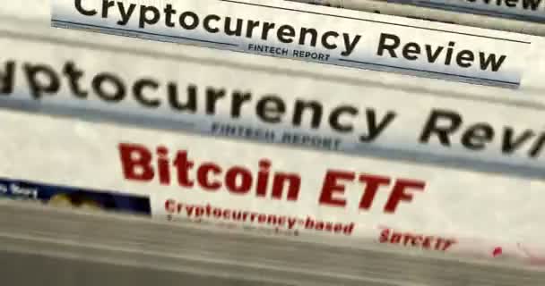 Spot Bitcoin Etf Btcetf Crypto Επένδυση Νομίσματος Καθημερινή Εκτύπωση Εφημερίδων — Αρχείο Βίντεο