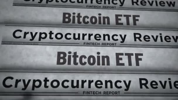 Spot Bitcoin Etf Btcetf Crypto Monnaie Investissement Vintage Nouvelles Impression — Video
