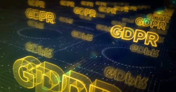 Gdpr Загальний Символ Регулювання Захисту Даних Абстрактна Кібер Концепція Цифрові — стокове відео