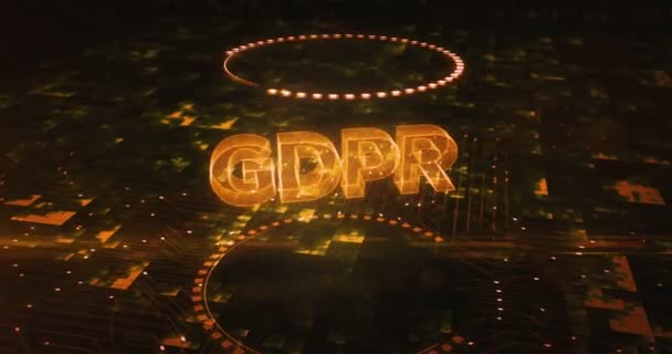 Símbolo Del Holograma Regulación General Protección Datos Del Rgpd Aparece — Vídeo de stock