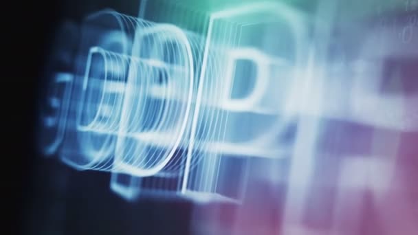 Gdpr一般データ保護規制は抽象的なデジタルコンセプトを象徴しています グローバルネットワークとサイバー技術のバックグラウンドシームレスでループされた3Dアニメーション — ストック動画