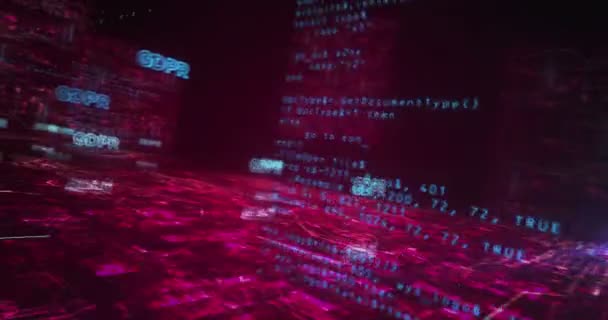 Gdpr Загальний Символ Регулювання Захисту Даних Абстрактна Кібер Концепція Цифрові — стокове відео