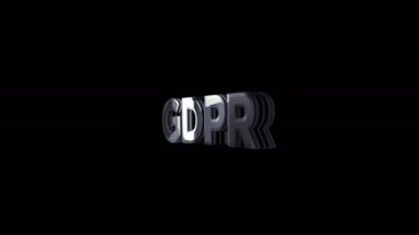 GDPR genel veri koruma yönetmeliği altın metal parlayan sembol konsepti. Işıldayan ve yansıtan ışık ikonu soyut. Kusursuz döngülü 3d döndürme canlandırması.