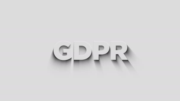 Gdpr Símbolo General Regulación Protección Datos Con Sombra Natural Icono — Vídeos de Stock