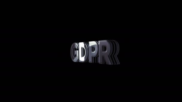 Gdpr Загальне Регулювання Захисту Даних Золотий Метал Блиск Обертається Концепції — стокове відео