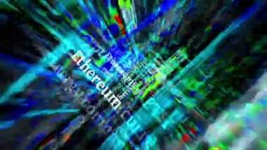 Kripto para birimleri Bitcoin Solana Ethereum Bağlayıcı Kripto. Haber başlıkları uluslararası medya soyut kavram döngüsü. Kusursuz ve döngülü 3D canlandırma.