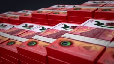 Nikaragua parası Nikaragua Cordoba 'sı banknot büyümesi döngüsü. 500 NIO destesi. Nakit paketi, bankacılık, seyahat, iş, ekonomi ve finans kavramı 3D döngüsüz.
