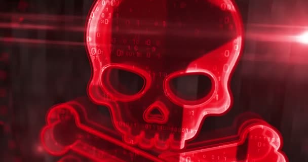 Piratería Ciberataque Brecha Seguridad Con Concepto Digital Del Símbolo Del — Vídeo de stock