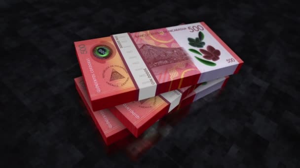 Nicarágua Dinheiro Nicarágua Pilhas Cordobas Nicaraguense Concepção Fundo Economia Banca — Vídeo de Stock