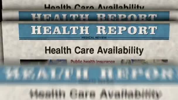 Health Care Availability Public Insurence Vintage News Newspaper Printing Concept — Video