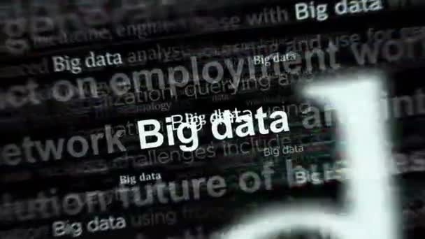 Big Data Análise Informações Notícias Negócios Manchete Através Mídia Internacional — Vídeo de Stock