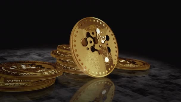 Ypred Kryptowährung Goldene Münze Drehen Kamera Dreht Sich Die Metallglühmünzen — Stockvideo