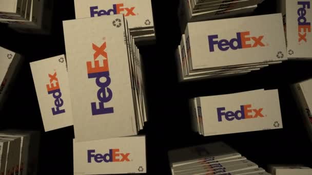 Poznan Poland March 2024 Fedex Delivery Box Production Line Federal — Stock Video