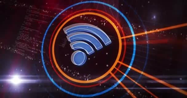 Connexion Mobile Sans Fil Wifi Symbole Hotspot Internet Concept Numérique — Video