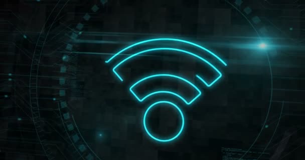 Conexión Móvil Inalámbrica Wifi Concepto Digital Símbolo Punto Acceso Internet — Vídeos de Stock