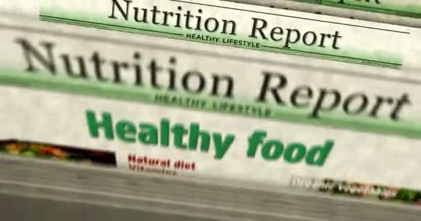Alimentation Saine Alimentation Naturelle Journal Quotidien Concept Abstrait Rétro Titres — Video