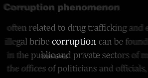 Soborno Corrupción Noticias Los Titulares Payola Los Medios Internacionales Bucle — Vídeo de stock