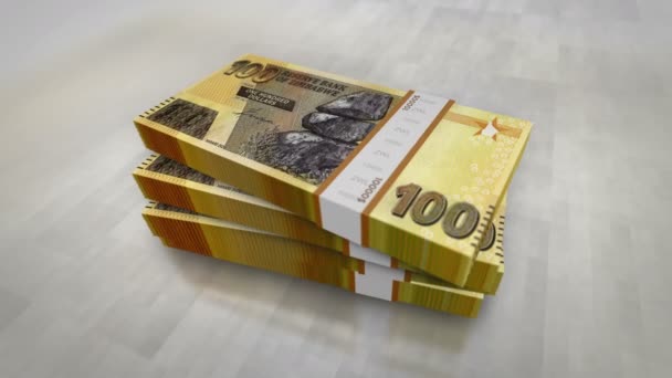 Zimbabwe Pengar Zimbabwiska Dollar Högen Pack Begreppet Bakgrund Ekonomi Bank — Stockvideo