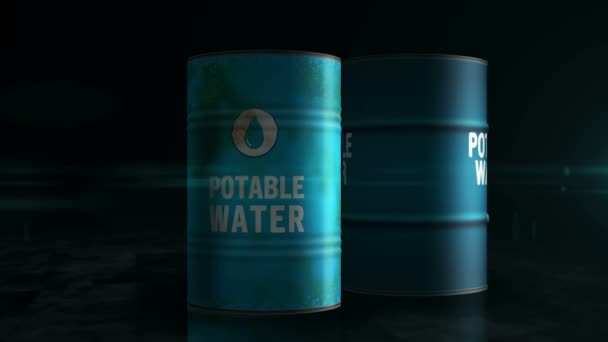 Air Minum Dingin Konsep Barel H2O Air Bersih Segar Untuk — Stok Video
