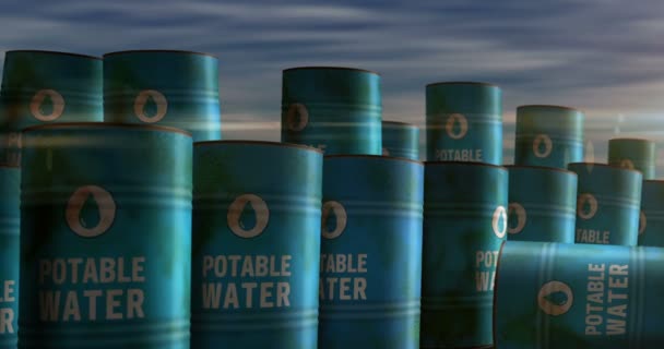 Концепція Питної Води H2O Свіжа Чиста Акваріум Питної Промислової Металевої — стокове відео
