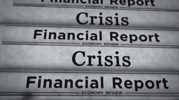 Crisis Economy Business Daily News Newspaper Roll Printing Abstract Concept — Stock Video