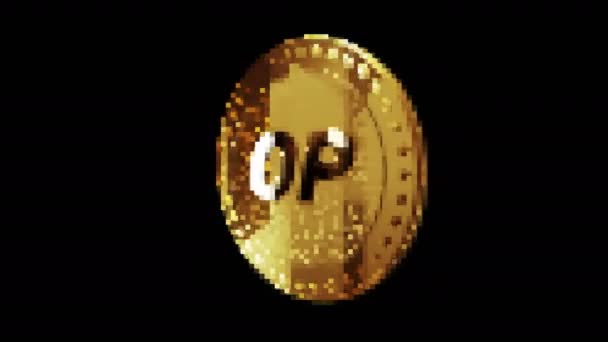 Познань Польша Апреля 2024 Года Криптовалютная Золотая Монета Стиле Ретро — стоковое видео