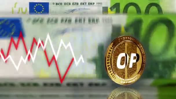 Poznan Pologne Avril 2024 Optimisme Pièce Crypto Monnaie Sur 100 — Video