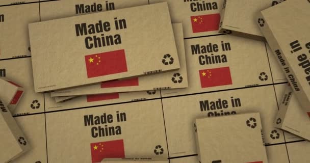 Made China Linia Produkcyjna Pudełek Produkcja Dostawa Import Eksport Produktów — Wideo stockowe