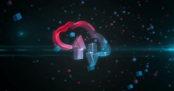 Cloud Computing Server Mobile Access Storage Symbol Digital Abstract Concept — Αρχείο Βίντεο