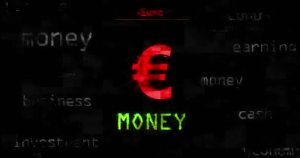 Валютный Доллар Евро Иена Пуд Юань Символа Технологии Петли Концепции — стоковое видео