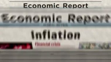 Enflasyon ekonomisi kriz fiyatları günlük gazete basımını artırır. Soyut konsept retro başlıklar 3d kusursuz döngülenmiş.