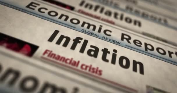 Los Precios Crisis Economía Inflación Aumentan Impresión Diaria Periódicos Concepto — Vídeos de Stock