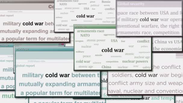 Koude Oorlog Wapenwedloop Pop Ramen Computerscherm Abstract Concept Van Nieuws — Stockvideo