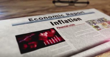Enflasyon ekonomisi kriz fiyatları masadaki günlük gazetelere zam yapar. Manşetler soyut kavram 3D.