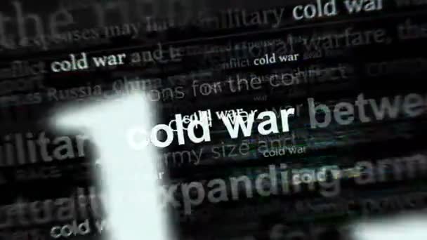 Zimna Wojna Wyścigi Zbrojeń Mediach Międzynarodowych Koncepcja Tytułów Wiadomości Wyświetlaczach — Wideo stockowe