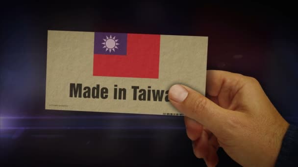 Зроблено Тайвані Руці Виробництво Виробництво Доставка Фабрика Продукції Імпорт Експорт — стокове відео