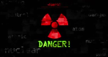 Sembol teknolojisi döngüsü kavramını uyar. Arızalı ekranlardaki soyut imza pürüzsüz ve döngülü.