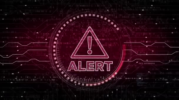 Alerta Advertencia Símbolo Signo Exclamación Abstracto Concepto Digital Red Tecnología — Vídeo de stock