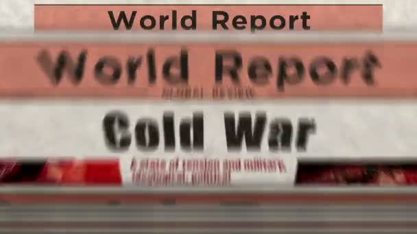 Guerra Fría Carrera Armamentista Conflicto Político Prensa Diaria Impresión Periódicos — Vídeo de stock