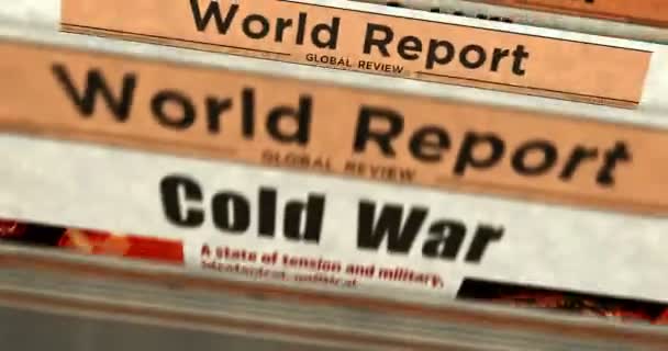 Guerra Fredda Corsa Agli Armamenti Conflitto Politico Stampa Quotidiana Giornali — Video Stock
