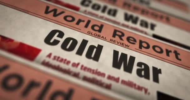 Cold War Arms Race Political Conflict Daily News Newspaper Printing — Vídeos de Stock