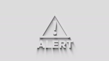 Doğal gölgeli ünlem işareti uyarısı. Siber teknoloji ikonu döngülenebilir ve kusursuz soyut konsept. 3D ışık ve gölge nesne.