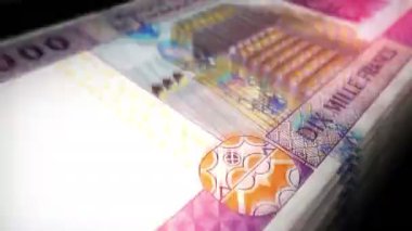 Orta Afrika CFA Frangı Kamerun Çad Kongo Gabon sayıyor. 10000 XAF banknot. Hızlı para sayım makro döngüsü. İş, finans ve ekonomi. Döngüsüz ve pürüzsüz bir kavram.