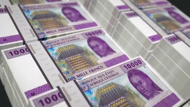 Central African Cfa Franc Money Camarões Chade Congo Gabão Pack — Vídeo de Stock