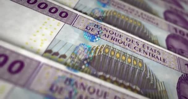 Central African Cfa Franc Money Cameroon Chad Congo Gabon Banknote — Stock videók
