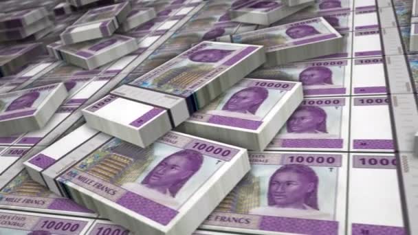 Central African Cfa Franc Money Camarões Chade Congo Gabão Banknote — Vídeo de Stock
