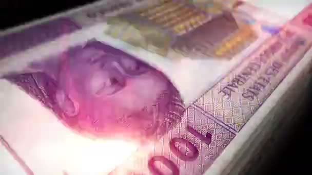Central African Cfa Franc Money Cameroon Chad Congo Gabon Counting — Stok Video