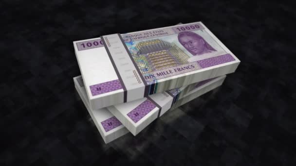 Central African Cfa Franc Money Camarões Chade Congo Gabão Pile — Vídeo de Stock
